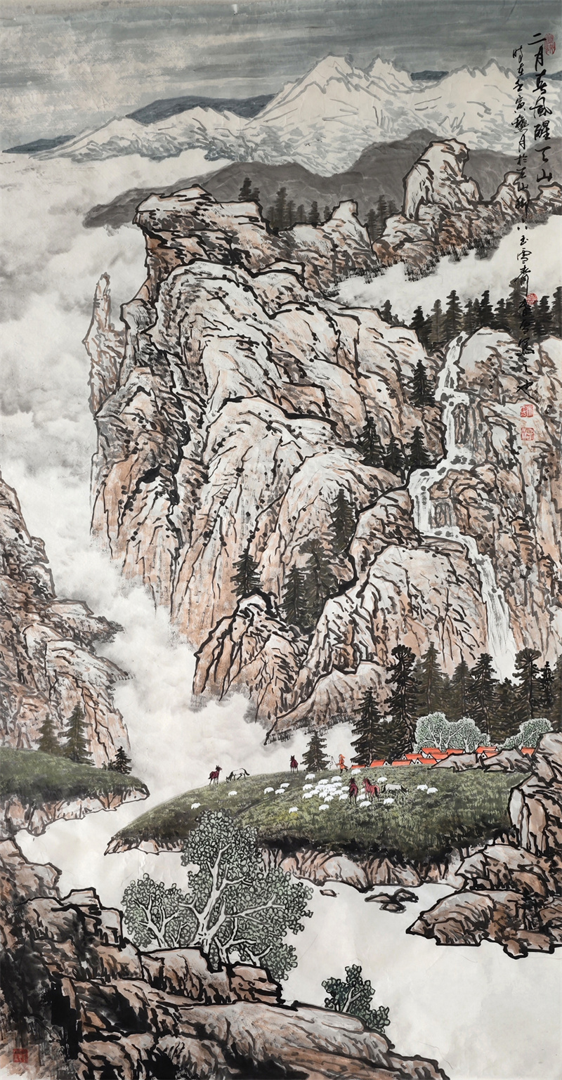 《二月春风醒天山》180×97cm