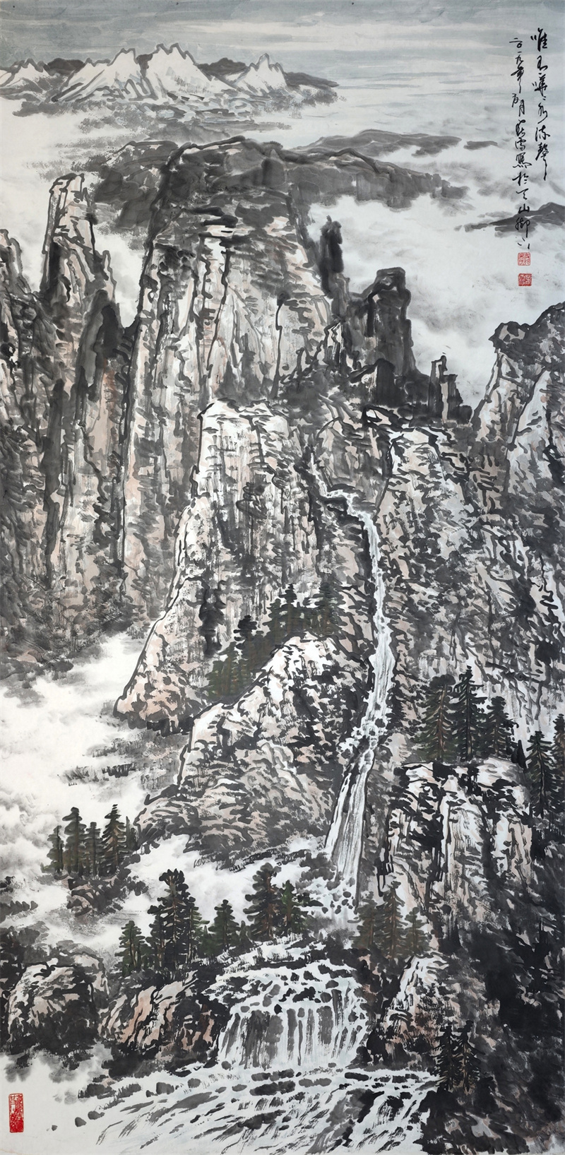 《唯有哗哗水流声》136×68cm