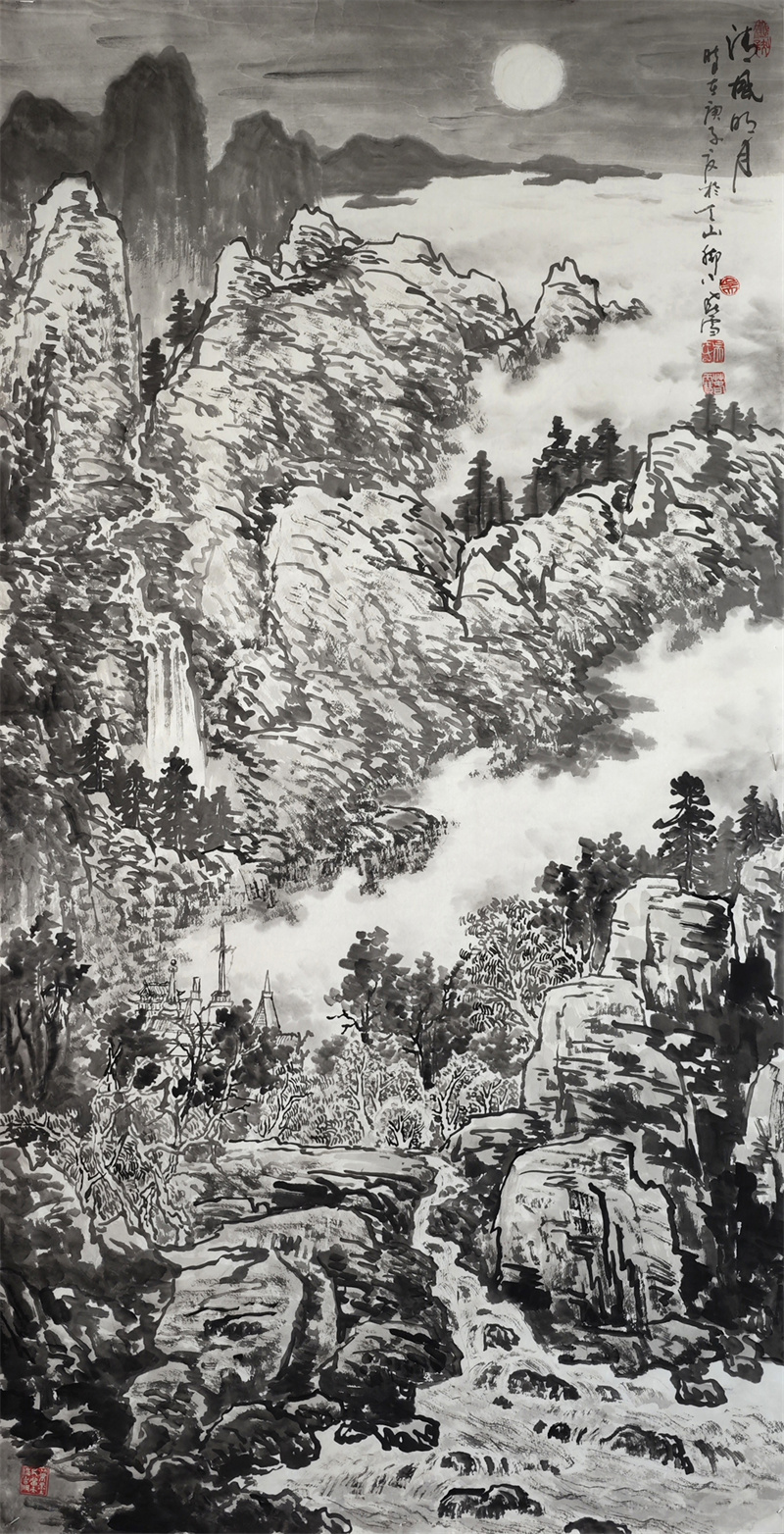 《清风明月》136×68cm