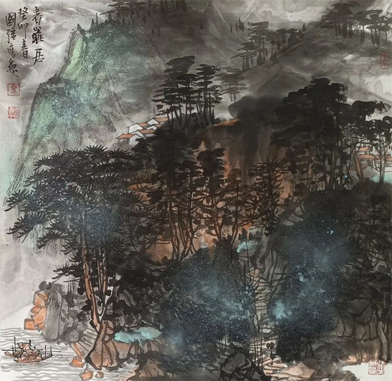 《春山雅居》68×68cm