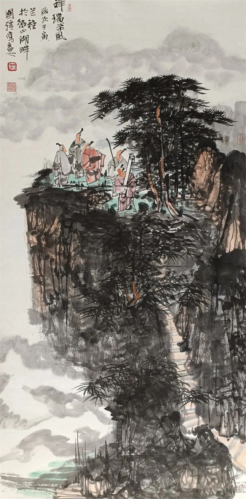 《祥瑞松风》68×136cm